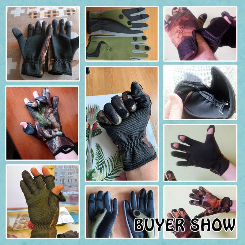 M L Xl Two Finger Protective Motorcycle Riding Gloves Bicycle Riding Gloves Winter Fishing Gloves Anti Slip Climbing Gloves