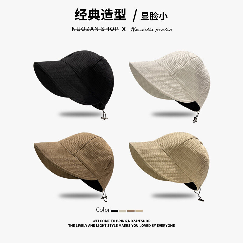 Quattro stagioni versione coreana del cappello da pescatore parasole in tinta unita e tutto intorno con testa grande