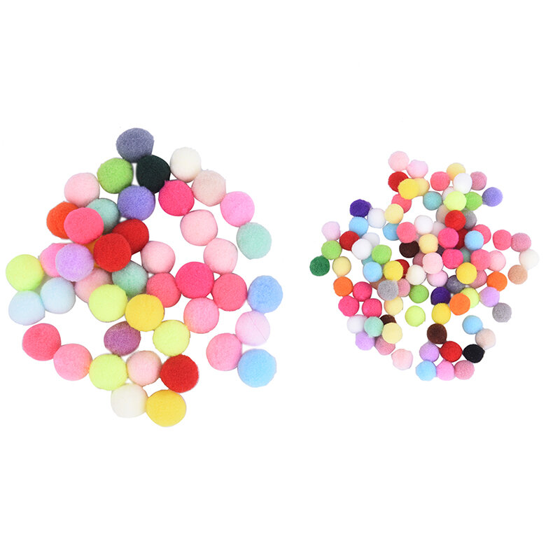 100 pcs DIY Crafts Colourful Mini Fluffy Pom poms Ball Felt 10mm 20mm