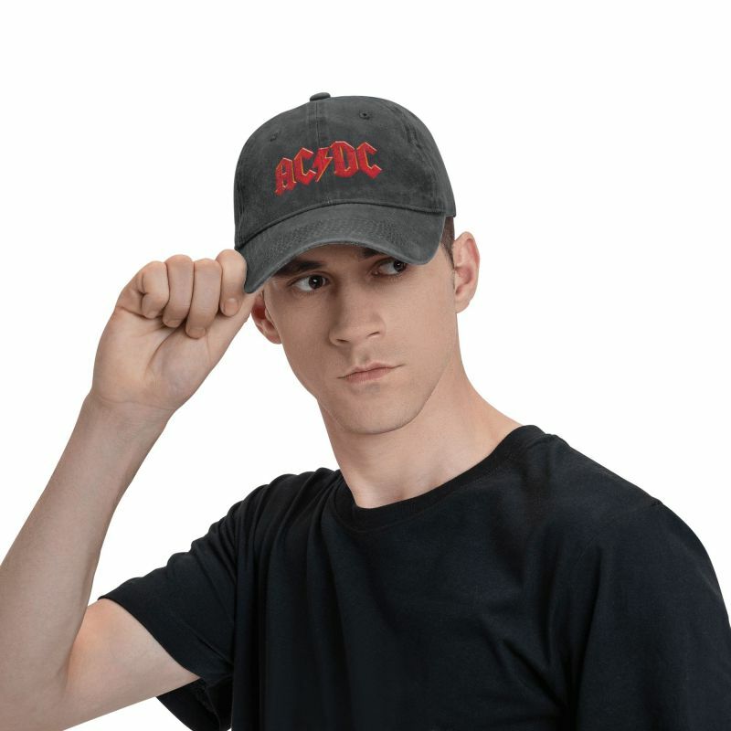 Benutzer definierte Mode Baumwolle Rock Heavy Metal AC-DC Baseball mütze für Männer Frauen benutzer definierte verstellbare Unisex Papa Hut Hip Hop