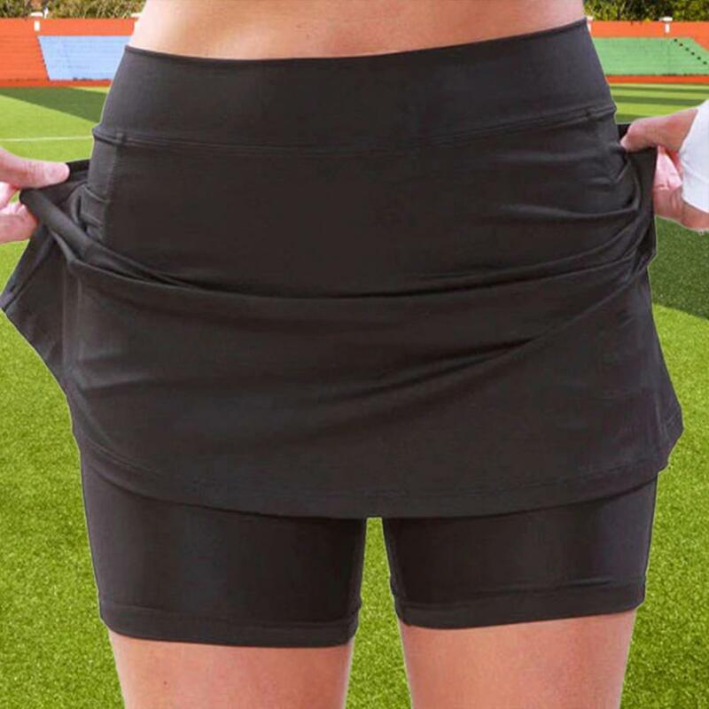 Jupe-short athlétique pour femmes, faux short deux pièces, poches d'été, élégant, ligne a