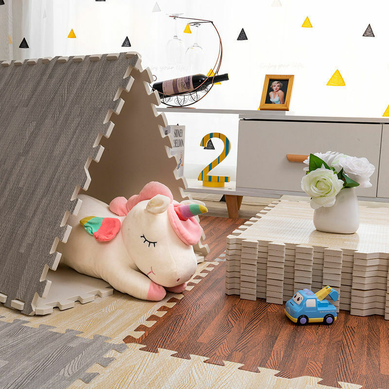 Baby Wood Grain Play Mats, Baby Game Mat, Puzzle Activities, Piso Grosso, 1cm, 60x60cm, 8Pcs