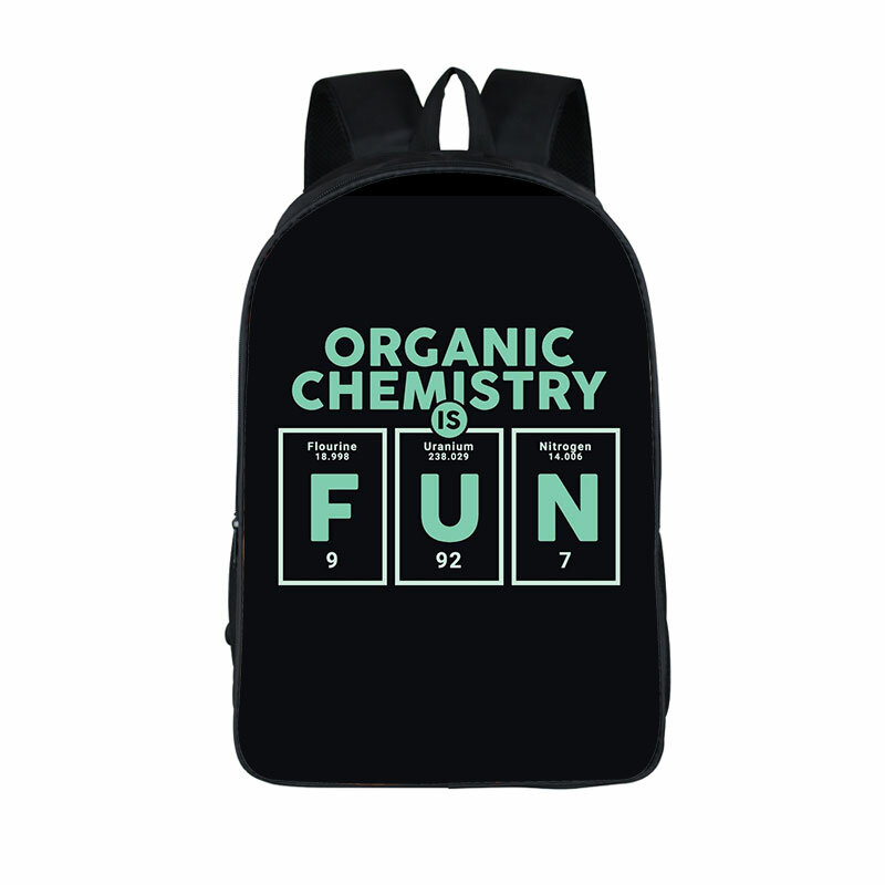 Tas punggung motif elemen kimia, tas sekolah kreatif remaja, tas buku anak-anak, tas ransel perjalanan untuk pria dan wanita