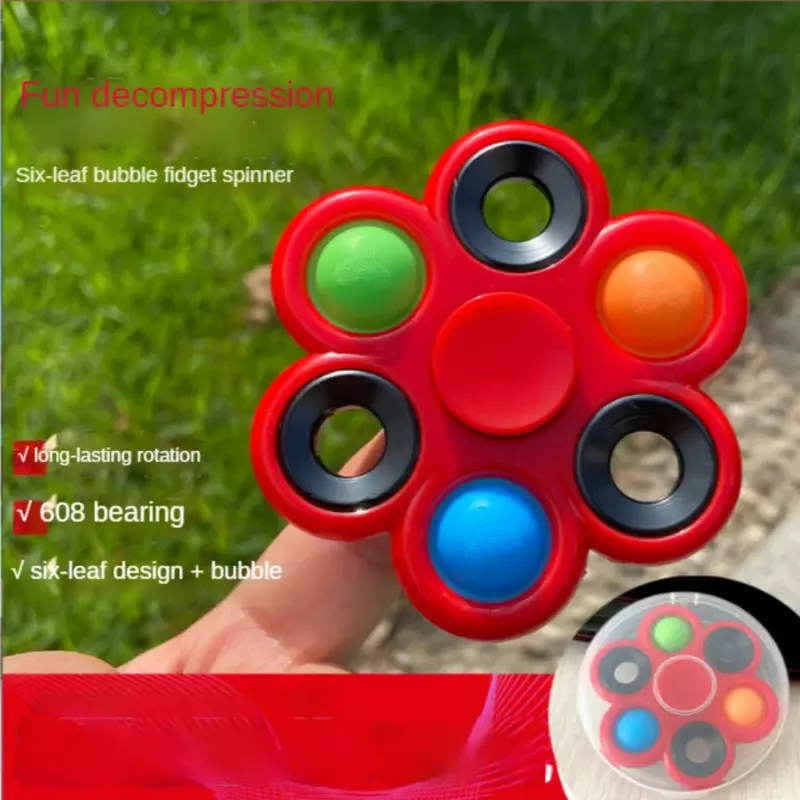 6PCS Finger Gyro Bubble Fun Mouse Pioneer Fingertip Decompression Toy Relieve Stress