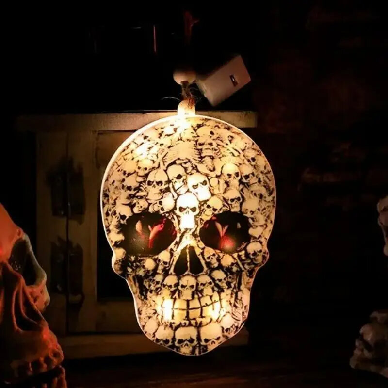 Lampki Led na dekoracyjne na Halloween na zewnątrz Demon czaszka reflektor Led Jack-O-Lantern Halloween dekoracja ciąg świateł