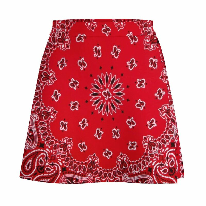 Bandana-Mini Jupe Rouge pour Femme, Vêtement Cosplay, Jupes Courtes