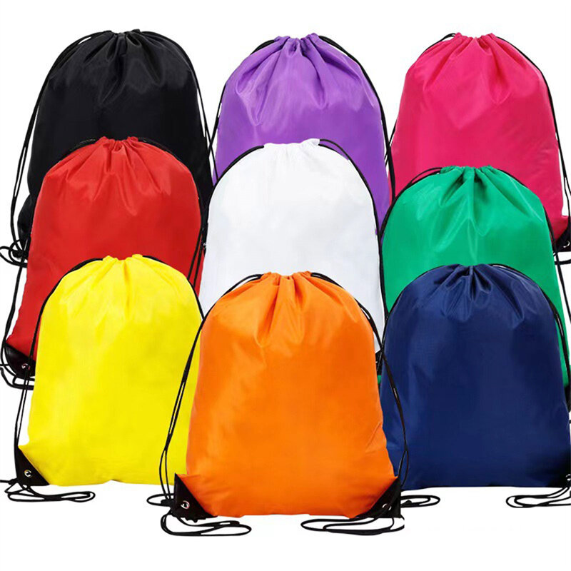 1pc Drawstring Backpack Bag with Reflective Strip String Backpack Cinch Sacks Bag Bulk for School Yoga Sport Gym Traveling
