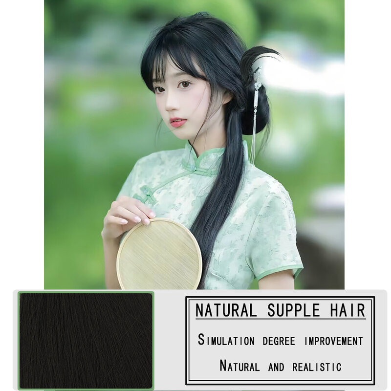 Новый синтетический парик в китайском стиле для конского хвоста нежная оплетка для дочери боковая шаровая Головка низкий хвост микро-рулон