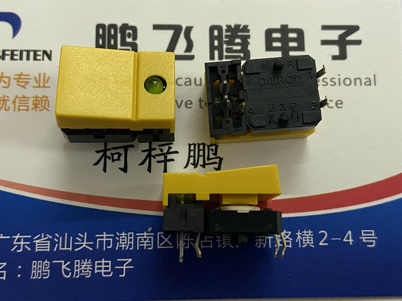 1PCS ญี่ปุ่น B3J-4300 Touch คอนโซล Switch สวิทช์ปุ่มสีเหลืองไฟแสดงสถานะสีเขียว