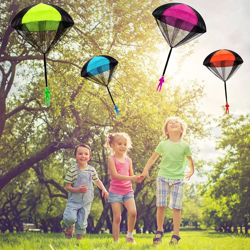 Mini soldado Camouflag paracaídas para niños, juguetes al aire libre, juego educativo, deporte volador para niños, 1pc