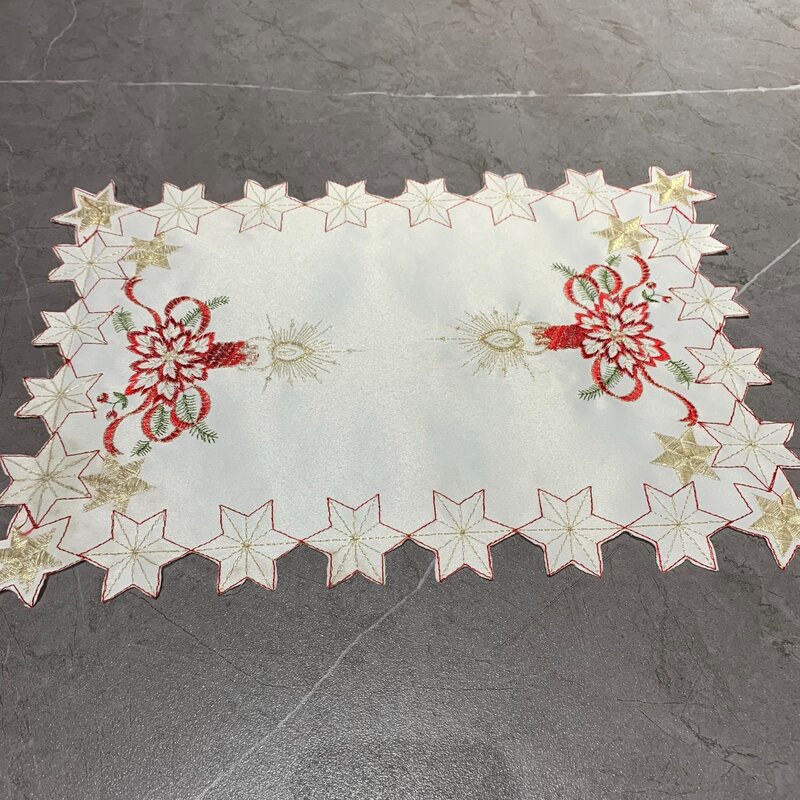 Bordado applique festa de natal placemat feriado copo almofada de mesa caneca de café tapete coasters flor de casamento placemats itens