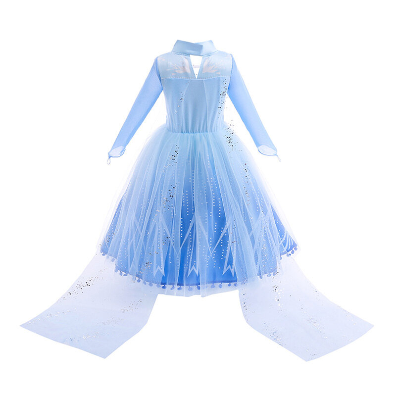 Платья для девочек, костюм Эльзы, одежда, детское платье принцессы для косплея, платье Снежной королевы, детское платье на день рождения