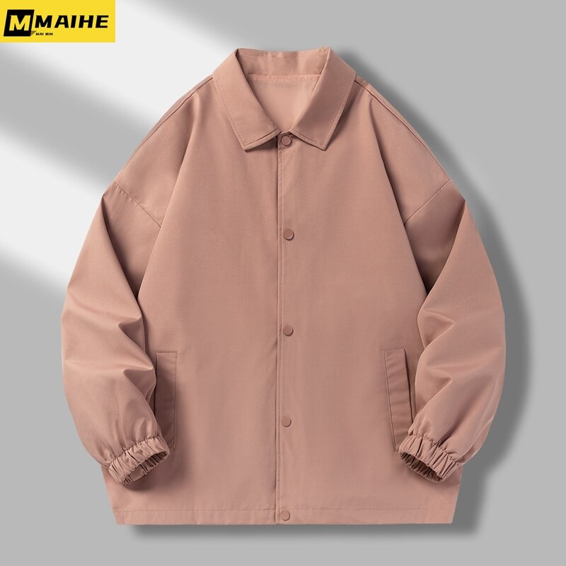 2023 new autumn men's coat vintage fashion lapel cargo jacket oversized Harajuku street clothing thin windproof shirt coat men
