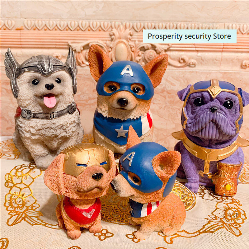 Nowa kreatywna zabawna skarbonka w kształcie psa uroczy pies skarbonka w kształcie psa do sypialni w domu biżuteria Ornament z żywicy skarbonka dla dzieci