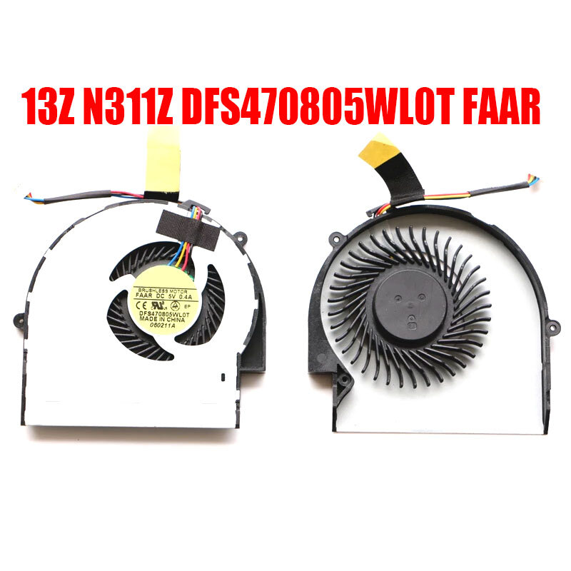 Laptop CPU Fan For DELL For Inspiron 13Z N311Z DFS470805WL0T FAAR DC5V 0.4A AB7005HX-KNB (CWDN1) 23.10548.001 A01 New