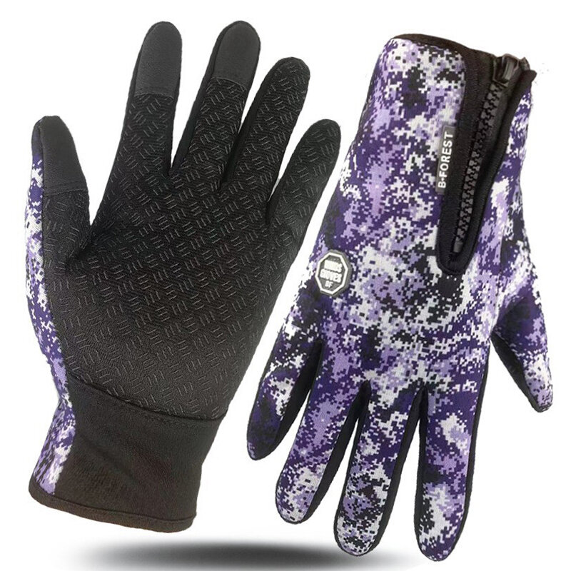 1 paio di guanti Touchscreen caldi e impermeabili per gli sport invernali guanti caldi da sci all'aperto in pile da uomo e da donna