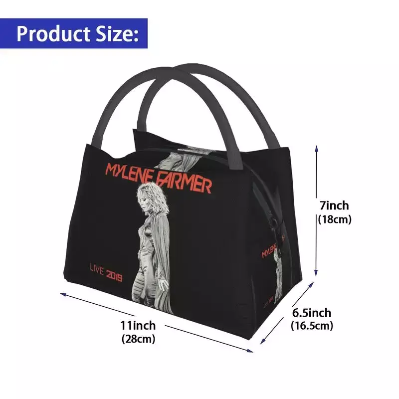 Mylene Farmer Thermal Insulated Lunch Bag Women French Singer Resuable Lunch Container Picnic Multifunction Meal Food Box