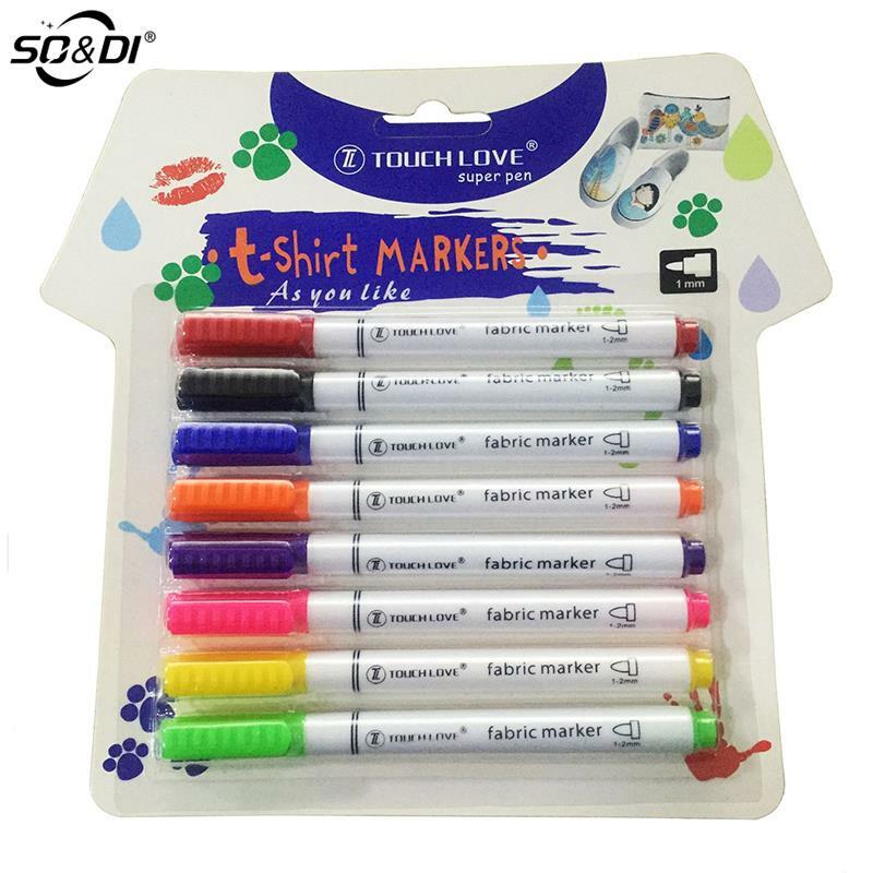 8 pezzi pennarello tessile tessuto vernice penna artigianato fai da te t-shirt pigmento pittura penna vestiti marcatore tessile tessuto pennarello Graffiti
