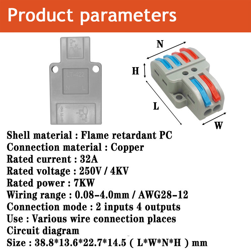 2/10/25/50Pcs Kompak Kawat Kabel Konektor Pin-222 212/213/215 Universal Conductor Terminal Blok Threader Splitter SPL-2/SPL-3