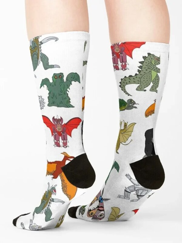 Colorful Kaiju Socks Stockings compression compression Woman Socks Men's