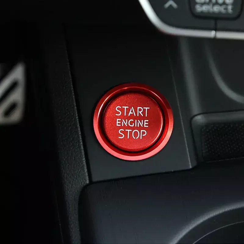 Pegatina circular para botón de arranque y parada de motor de coche, accesorios para Audi A4, A7, BT, Q5, 8R, B8, A5, 8T, A6, C7