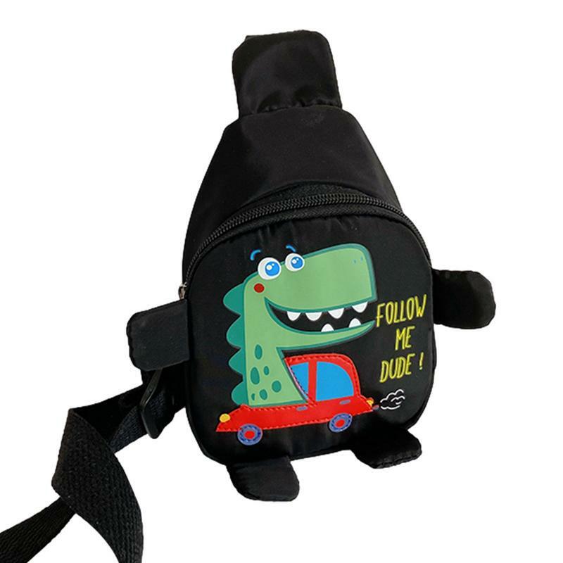 Рюкзак-слинг для детей, с рисунком динозавра, унисекс, дорожный ранец на одно плечо для мальчиков и девочек
