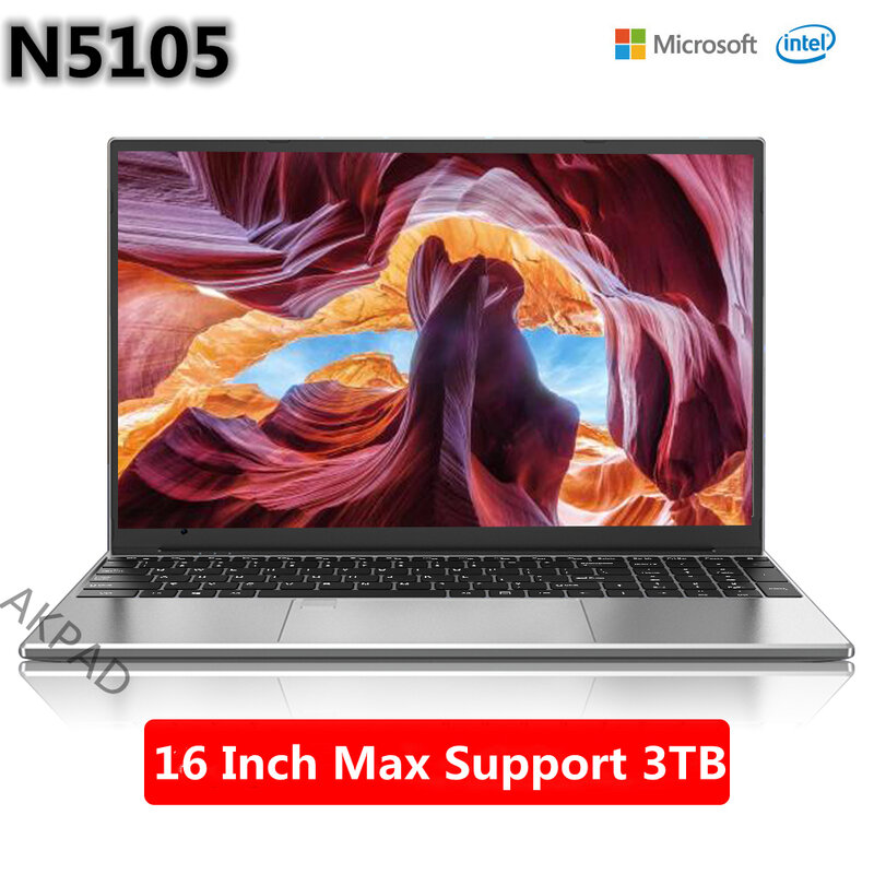16 zoll Laptop IPS Bildschirm Intel N5105 Netbook Business Büro 12GB RAM 1024GB SSD Pc Gamer Windows 10 gaming Notebook Tragbaren