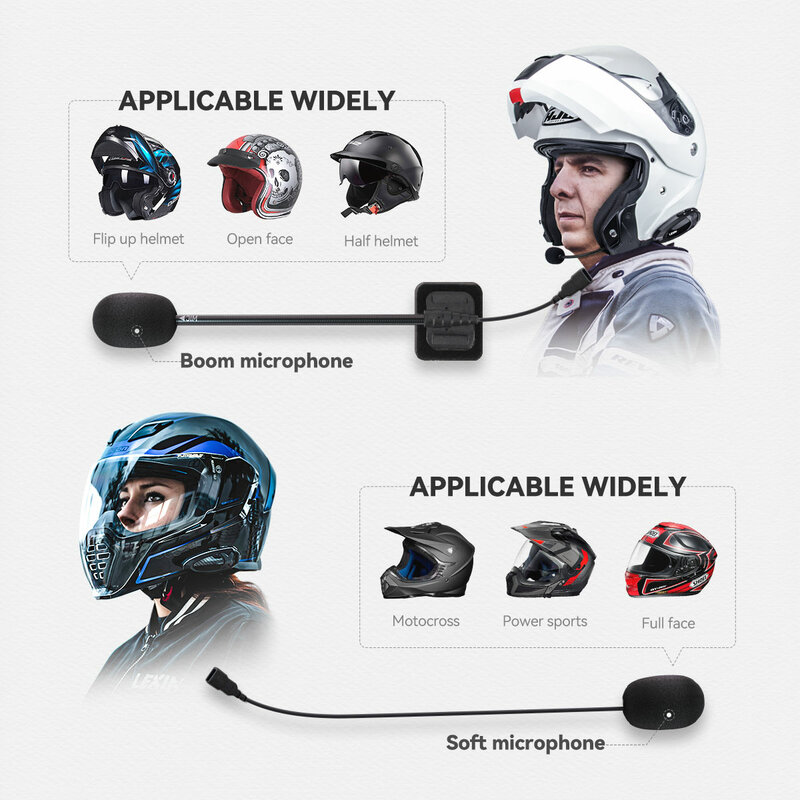 LEXIN-GTX 36MM Motorcycle Intercom Headset&Clip Accessories For  Full/Half  Helmet Intercom Headset Plug