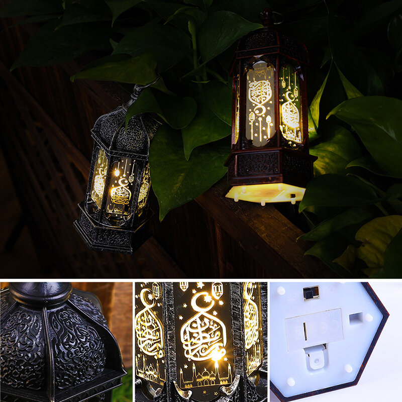 Led Candle Night Light EID MUBARAK Decor Lantern Light Ramadan Ornament Gifts Christmas Muslim Festival Party Lamp Decorations