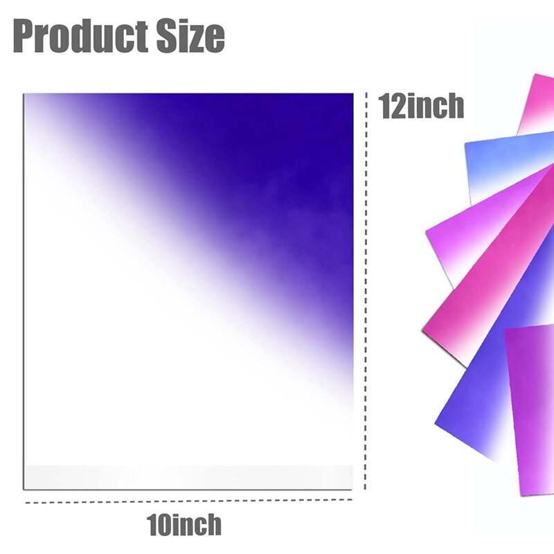 พัฟไวนิลไวนิลเปลี่ยนสีด้วยแสง UV 3D ถ่ายเทความร้อนไวนิล6แผ่นเปลี่ยนสีได้ทนทาน12X10inch