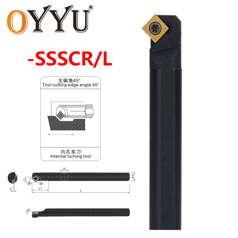 OYYU SSSCR alat pemutar Internal tipe sekrup S12M-SSSCR09 S16Q-SSSCR09 alat pemegang bubut S20R S25S SSSCR09 SSSCR12