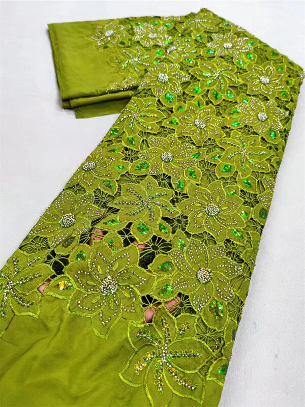 Шифоновая кружевная ткань 2024, высококачественный африканский гипюр, кружевная ткань, нигерийское водорастворимое кружево для шитья женского вечернего платья