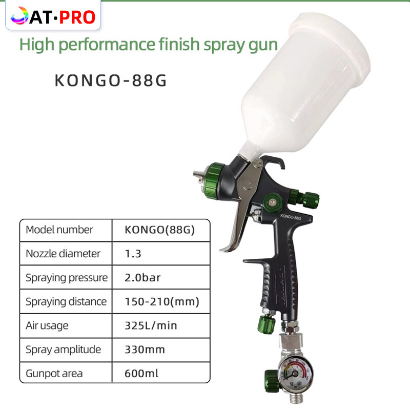 Japanse Power KONGO-88G Spuitpistool Autolak Top Verf Spuiten 1.3Mm Nozzle Pneumatische Pot Schilderen Tool