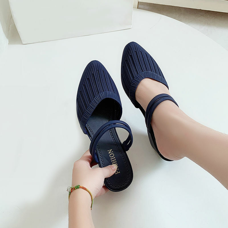 Sandalias a la moda para mujer, zapatillas de playa con punta cerrada, tacones de cuña con tiras, de plástico, 2021