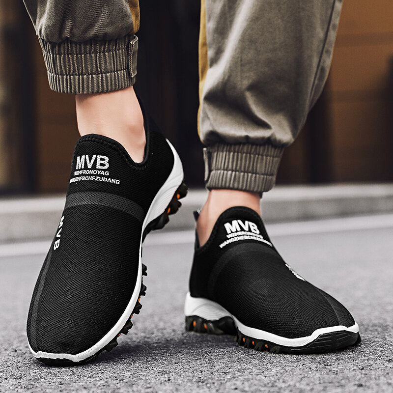 Sapatos casuais para homens tênis de pouco peso sapatos casuais sapatos de caminhada respirável deslizamento em mocassins masculinos tamanho grande zapatillas hombre