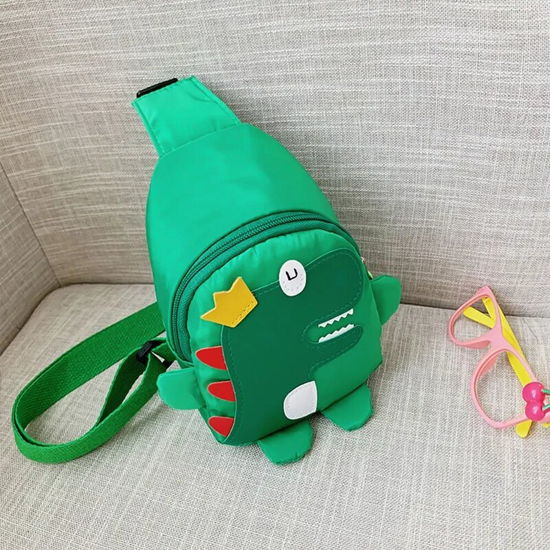 1pc Children's Chest Bag 2024 New Stylish With Dinosaur Printing Decoration Pu Material Cute For 2-6 Years Old Boy Girl Toy Bags
