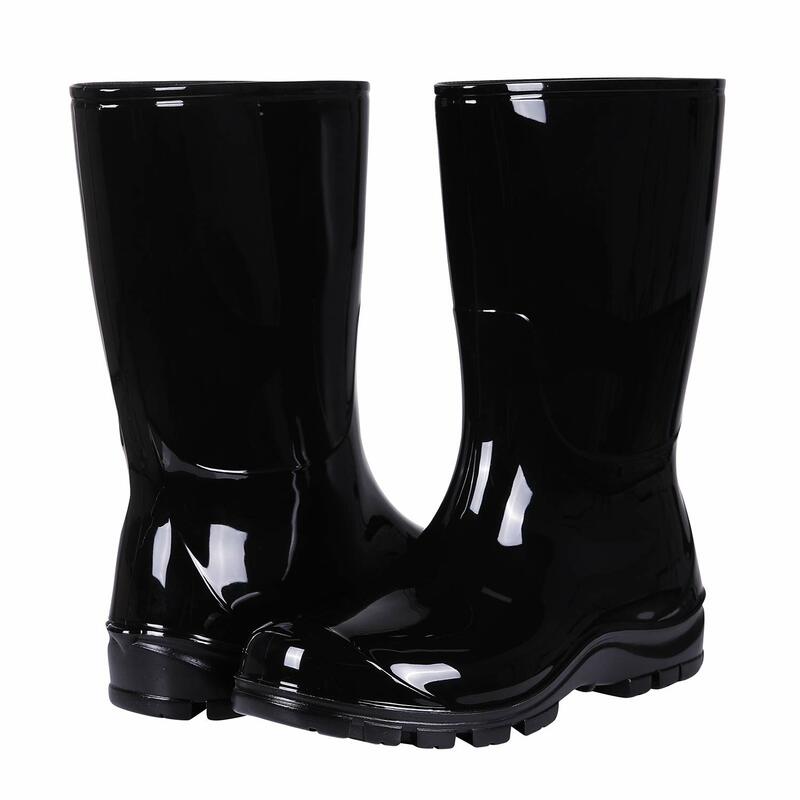 Comwarm-Botas de lluvia con estampado para mujer, zapatos antideslizantes, impermeables, cómodos, de goma, para trabajo al aire libre y jardín