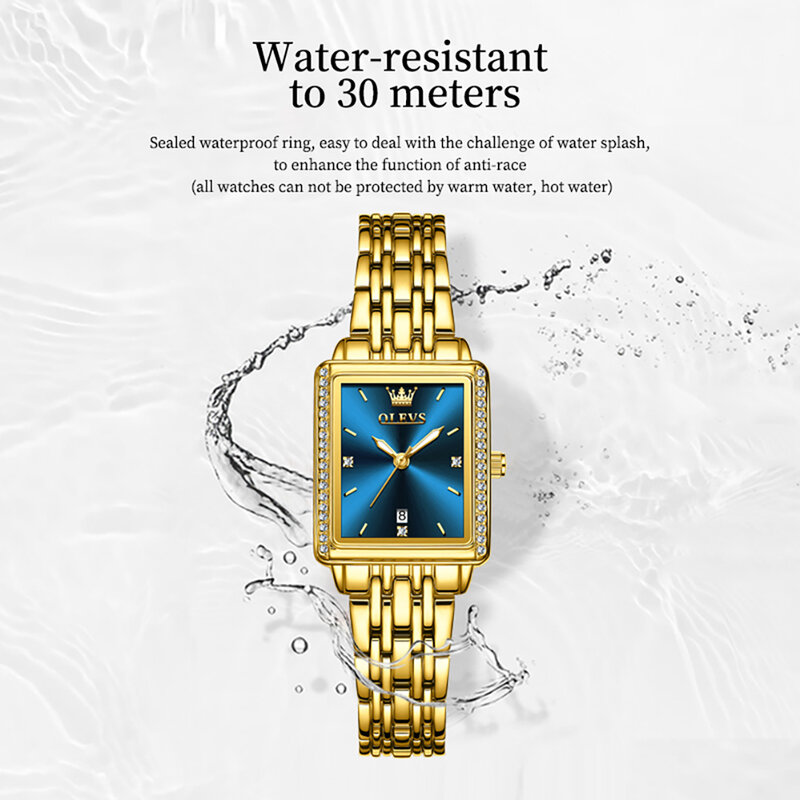 Olevs 9995 Dames Horloge Luxe Elegant Diamant Horloge Klassiek Origineel Merk Goud Roestvrij Staal Waterdicht Vrouwen Quartz Horloge
