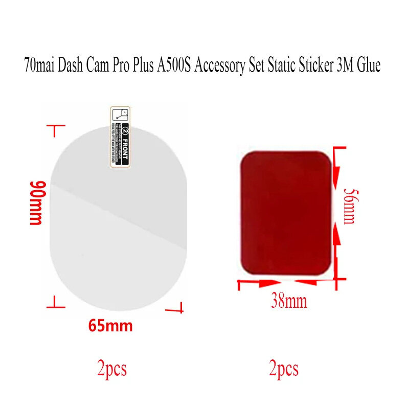 Voor 70mai Dash Cam Pro Plus A500S Accessoire + Achter Cam Accessoire Set Statische Sticker 3M Lijm, auto Dvr Speciale Accessoires