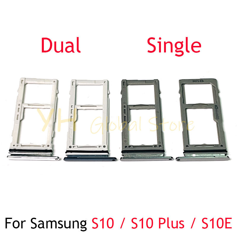 Placa de tarjeta Sim para Samsung Galaxy S10E, S10, S10 Plus, S10 +, adaptadores de lector de tarjetas Micro SD, piezas de reparación