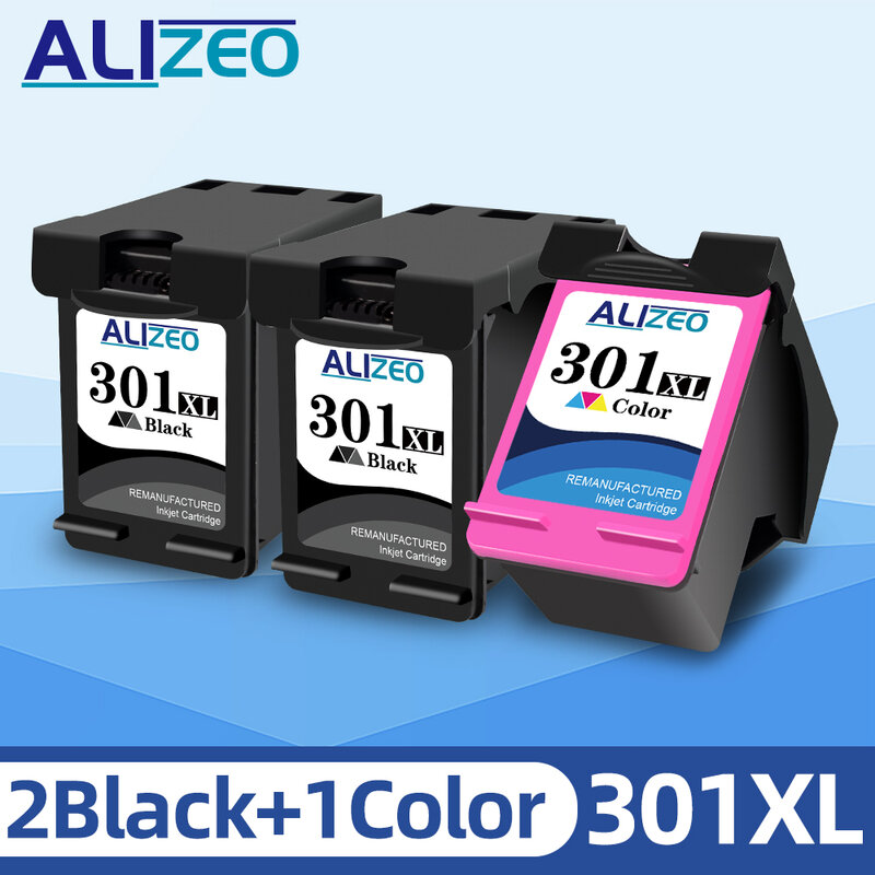 Alizeo 301 XL Kartrid Tinta untuk HP 301 XL Diproduksi Ulang untuk HP Deskjet 1510 1511 1512 1513 1514 1517 4635 4636 4639 Printer