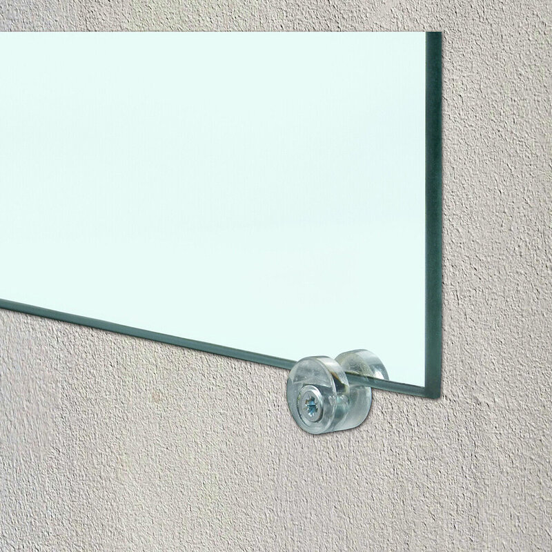 Juego de Clips de montaje de espejo, Kit de fijación de Clips de pared de espejo ligero, Clips sin marco, soporte de vidrio para el Hogar, baño y hoteles, 4 unids/set