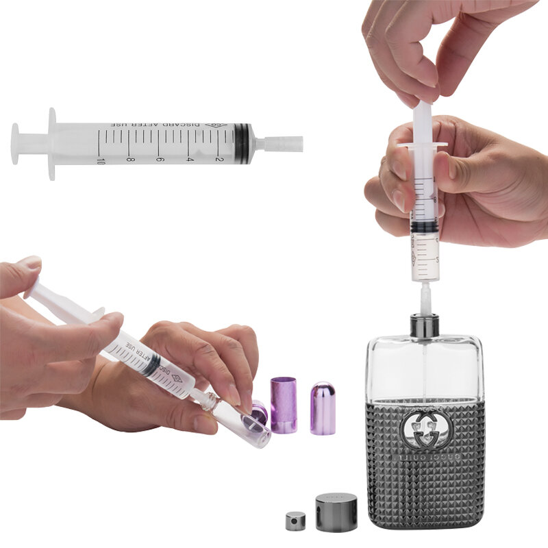 5ml/10ml/20ml strzykawka plastikowy dozownik do perfum narzędzia napełnianie kosmetyczne do wielokrotnego napełniania butelki ilościowe dozowanie