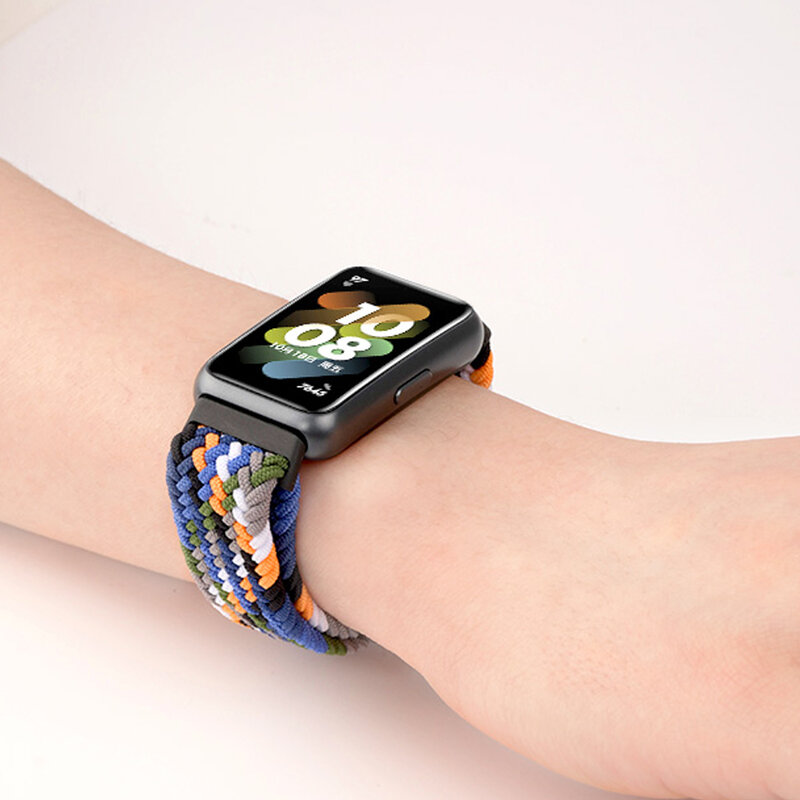 Bracelet tressé réglable pour Huawei Band, bracelet en nylon élastique, bracelet à boucle solo, accessoires, 7, 8, 9
