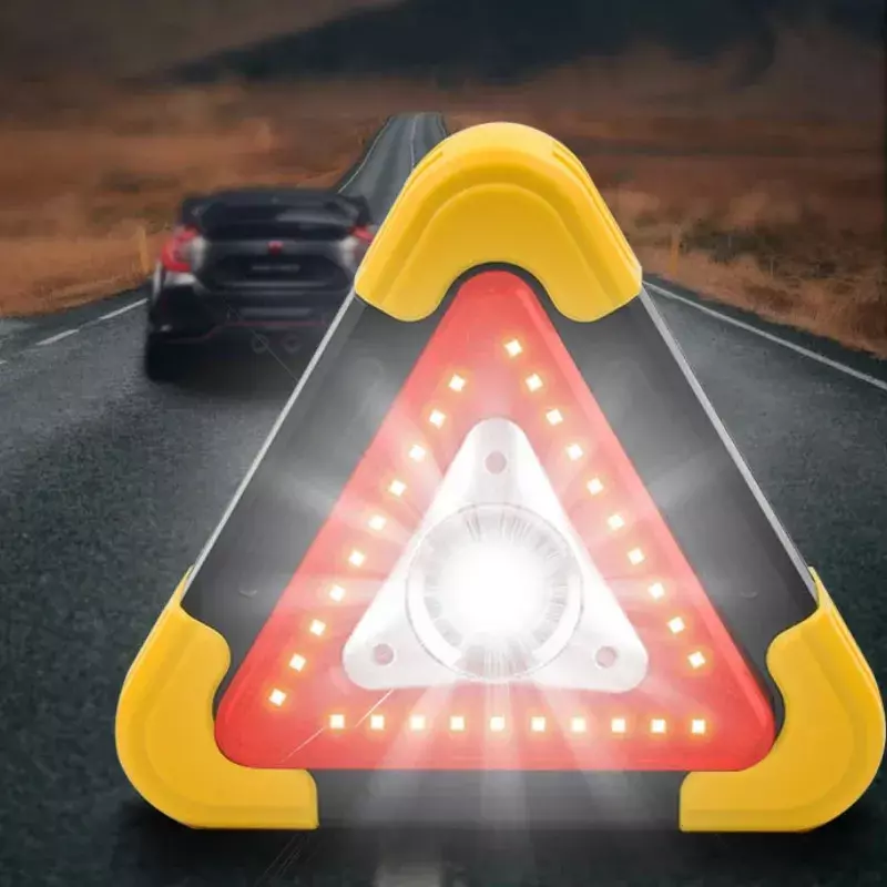 Luz de advertencia triangular para coche, lámpara reflectante portátil con batería, reconocimiento de señal de tráfico de emergencia, barricada, alarma de avería