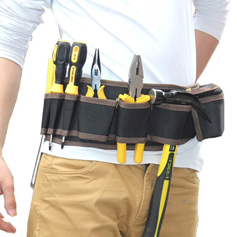 Bolsa de herramientas de electricista con múltiples bolsillos, paquete de cintura impermeable, bolsa de almacenamiento para reparación
