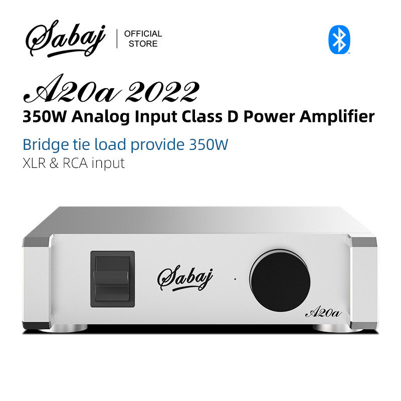 2022 SABAJ A20a 350W Class D BTL Power Amplifier Analog Input MA5332M Bluetooth 5.0 Supports Passive Speakers & Subwoofers