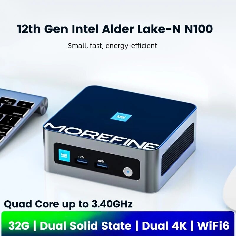 Morefine M9 Pro 12e Gen Mini Pc Gamer Intel I7 1260P N100 N95 Nvme Max 2Tb 2X4K Htpc 2.5G Lan Mini Computer Windows 11 Wifi6