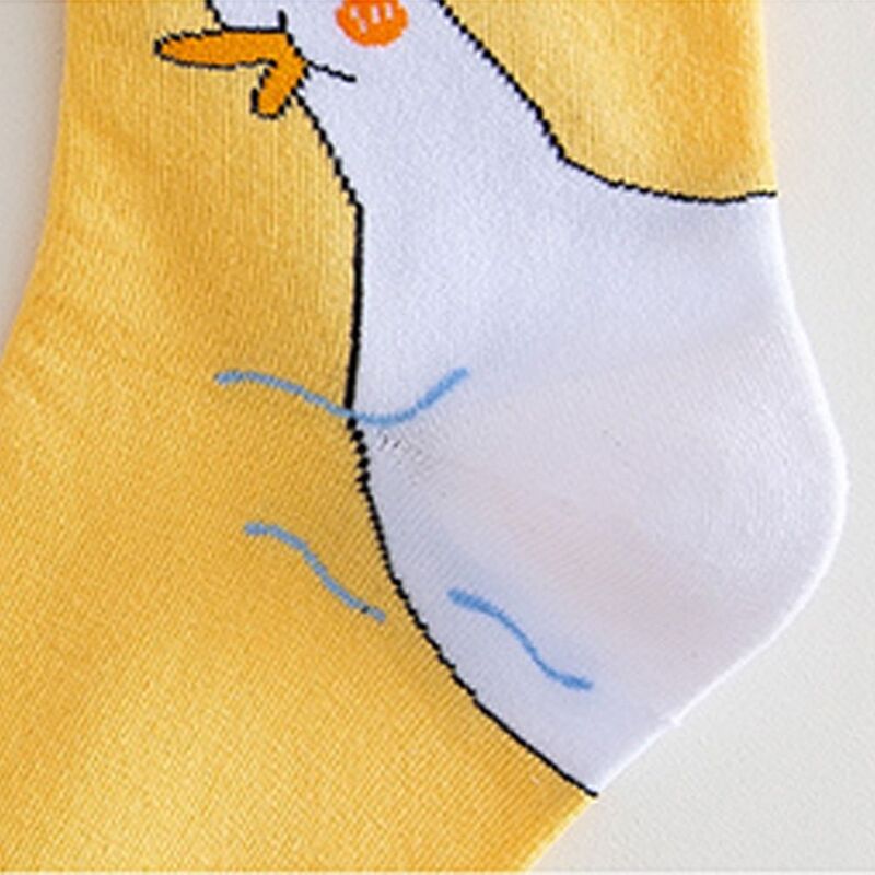 Estilo coreano respirável Goose Head Socks para mulheres, moda Harajuku, meias dos desenhos animados, design engraçado, presente meninas