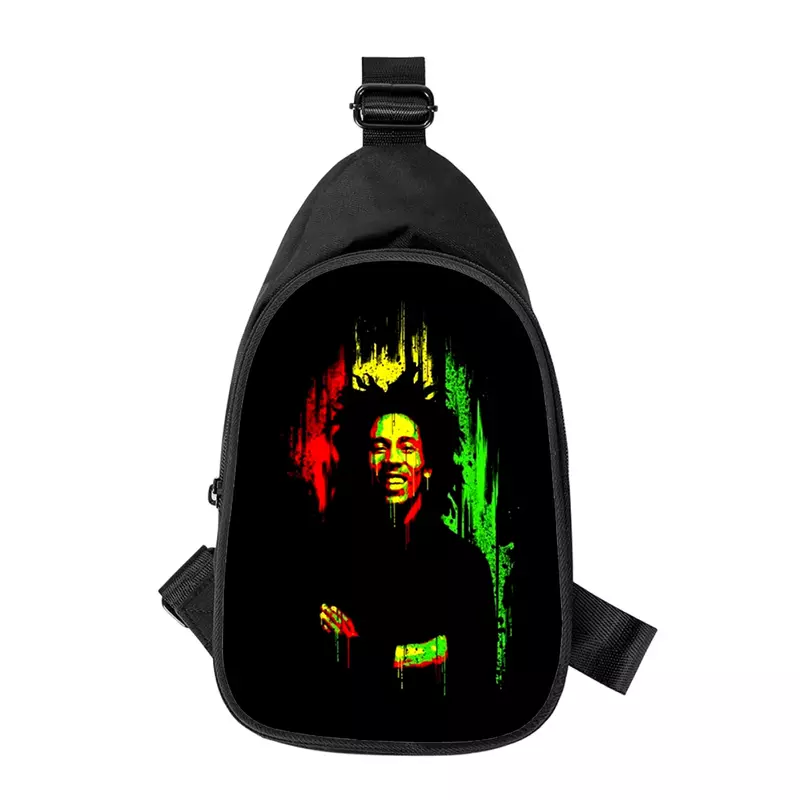 BOB Marley กระเป๋าสะพายข้างพิมพ์ลาย3D ใหม่สำหรับผู้ชายกระเป๋าคาดหน้าอกสะพายไหล่สำหรับผู้หญิงแนวทแยงมุมกระเป๋าคาดเอวโรงเรียนสามีกระเป๋าหน้าอกผู้ชาย